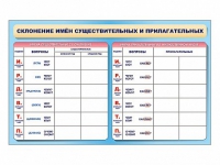 Фрагмент (демонстрационный) маркерный (двухсторонний) "Склонение имен существительных и прилагательных" - «globural.ru» - Курск