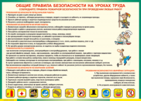 Таблица Общие правила безопасности на уроках труда 1000*1400 винил	  - «globural.ru» - Курск