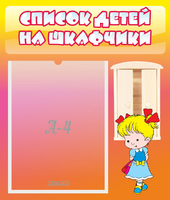 Стенд "Список детей на шкафчики" №6 - «globural.ru» - Курск