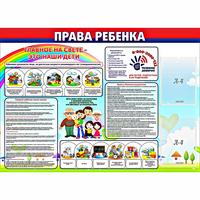 Стенд "Права ребенка"  с 2 карманами - «globural.ru» - Курск