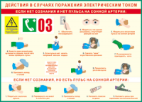 Таблица Действия в случае поражения электрическим током 1000*1400 винил - «globural.ru» - Курск