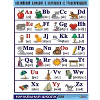 Таблица демонстрационная "Английский алфавит в картинках"(70x100) - «globural.ru» - Курск