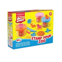 Пластилин на растительной основе Artberry/Stamp Your Zoo 3 бан./35 г со штампами - «globural.ru» - Курск