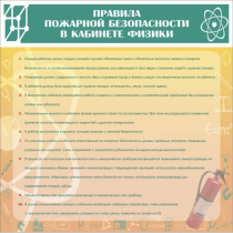 Стенд "Правила пожарной безопасности в кабинете физики" - «globural.ru» - Курск