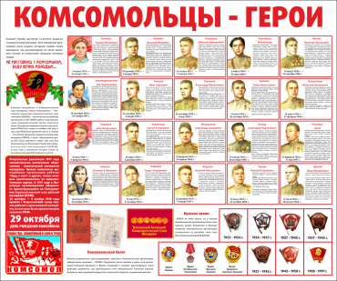 Тематический стенд "Комсомольцы-герои" - «globural.ru» - Курск
